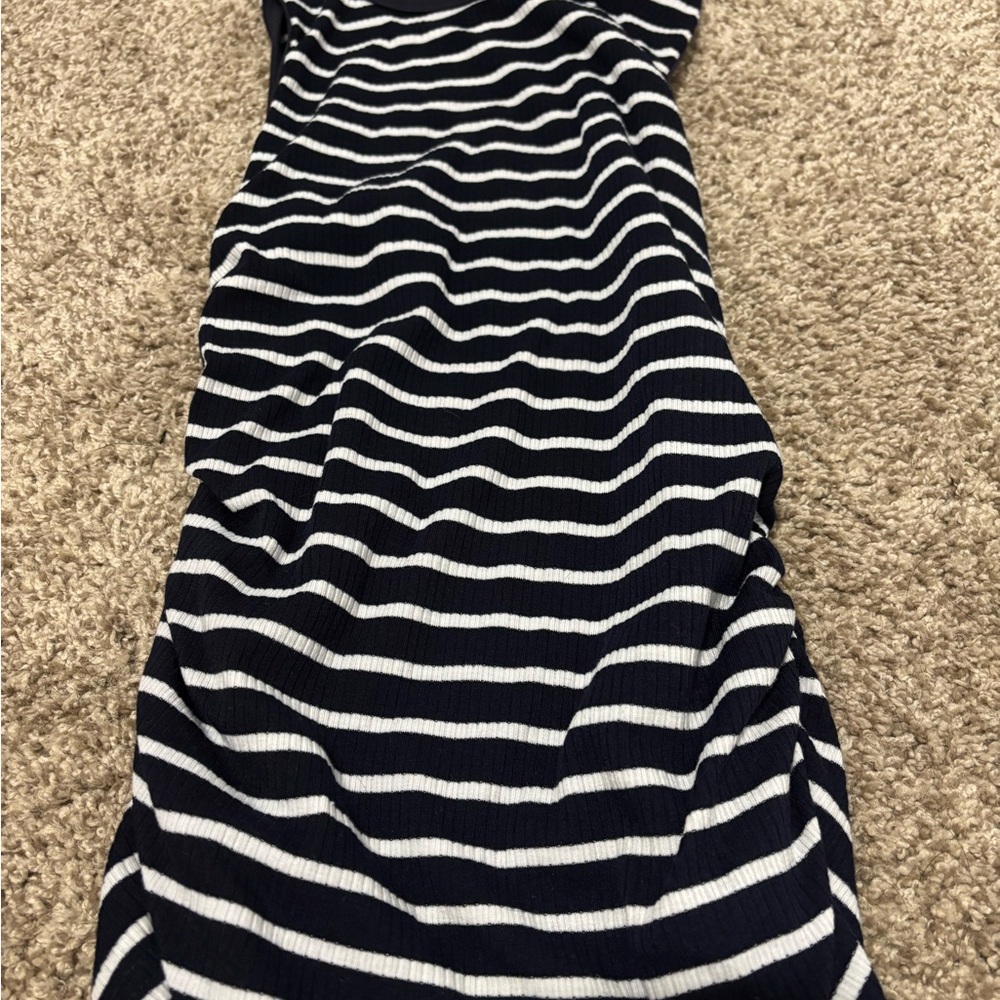 SHEIN Navy and White Striped Top